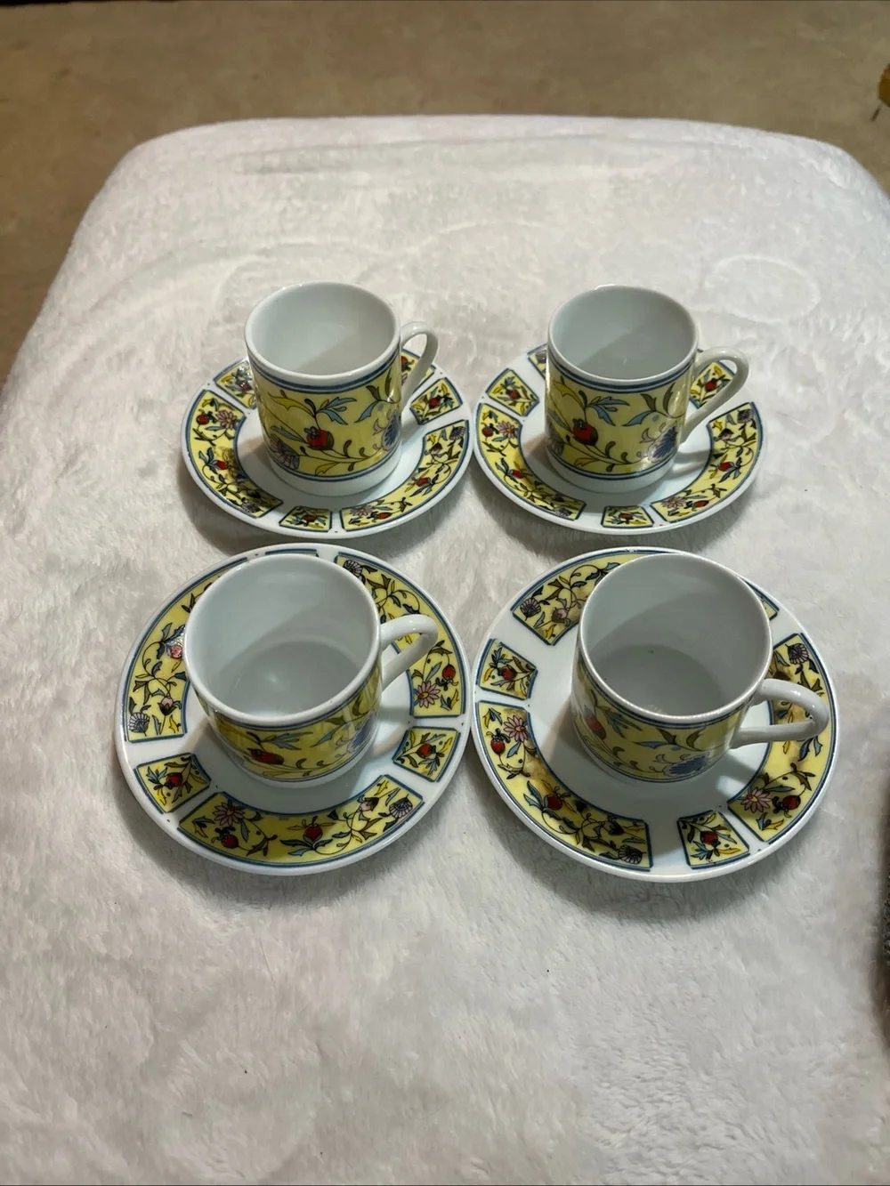 Imperial fine china demitasse 8 piece cups and saucers set